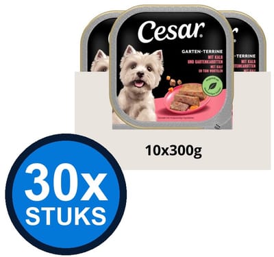 30x Cesar - Primeur Paté Kalf & Worteltjes - Hondenvoer Natvoer - 300g