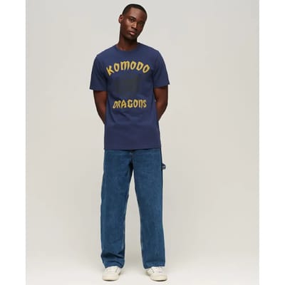 Superdry X Komodo Classic Dragon T-shirt Blauw Grootte: L
