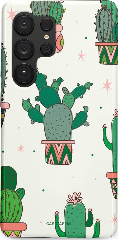 Casetastic Hoesje Geschikt voor Samsung S25 Ultra - Stijlvolle Beschermende Duo-layer Case - Zonnige Cactus