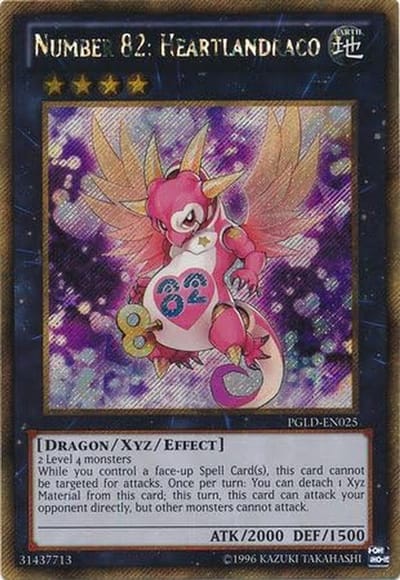 Yu-Gi-Oh! Kaart: Number 82 Heartlandraco - Gold Secret Rare