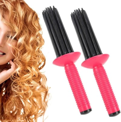 2 Stuks Pluizige Haarrollers voor Volume en Krullen met 17 Kamtanden