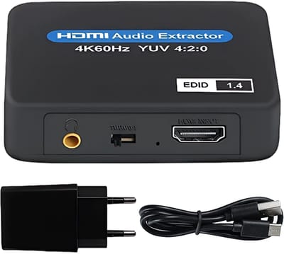 Ynkkvre – HDMI-audio-extractor – HDMI naar HDMI + optische Toslink SPDIF + 3,5 mm audio-uitgang – 4K HDMI audio-converter adapter