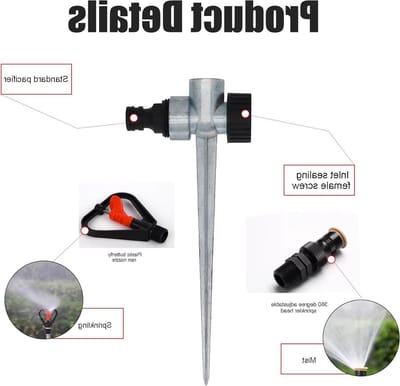 Set van 3 Rotating Garden Sprinklers - 360° Verstelbare Automatische Irrigatie voor Tuin, Gazon en Groentetuin