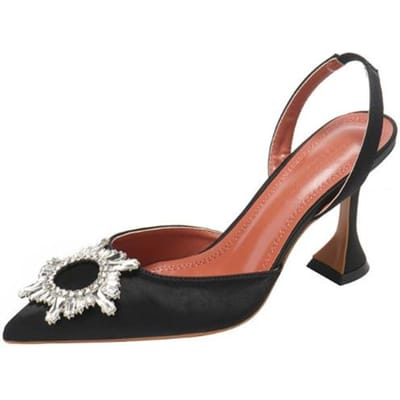Mode Strass Zonnebloem Pumps Damesschoenen Zomer Slingbacks Hoge Hakken Feest Bruiloft Schoenen Dames Sandalias De Las Mujeres 41 brown