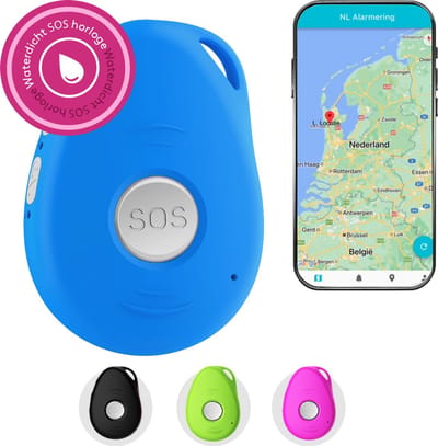 NL Alarmering - Alarmknop Voor Ouderen - Senioren Alarm - GPS - Personenalarmering - Blauw