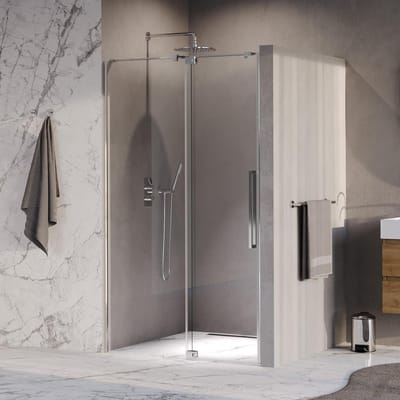 Brauer Stellar - Nisdeur - 2-Delig - Draaiend - Helder Glas - 100 x 200 cm - Omkeerbaar - incl. Glascoating - Chroom