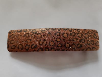 Le Sjalerie haarspeld patentspeld print  clip glitter oranje -  koper kleur