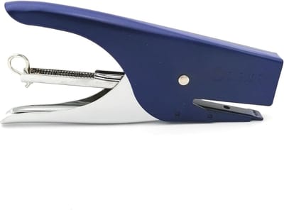Nietmachine Metaal - Handgereedschap Bevestiger - Documenten Samenvoegen - Robuuste Constructie - 15 x 7.8 cm - Helderblauw