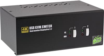 InLine® 2-Poorts Desktop KVM Switch,DisplayPort 1.2,Dual Monitor, 4K + USB+Audio