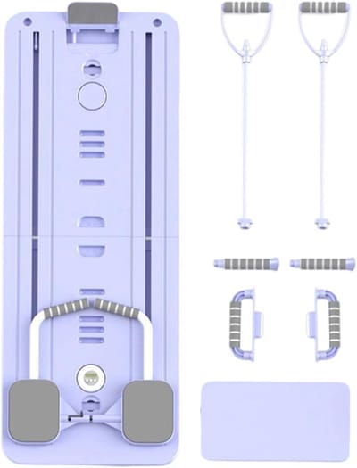 Pilates Trainingsapparaat - Opvouwbaar Core Trainer - Buikspier Training - Inclusief Weerstandsbanden - 56 x 43 cm - Paars