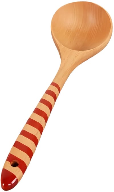 1 stuk - Soeplepel - Handvat met schroefdraad - Antiaanbaklaag - Voor kooklepels, spatels, enz. - 33*8 cm - Natuurlijke houtkleur