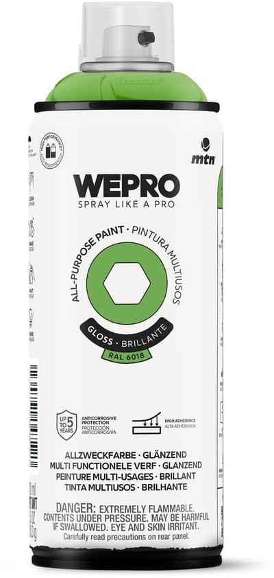 Spuitbus Ral 6018 Groen Glans MTN WEPRO ALL-PURPOSE PAINT 400ML