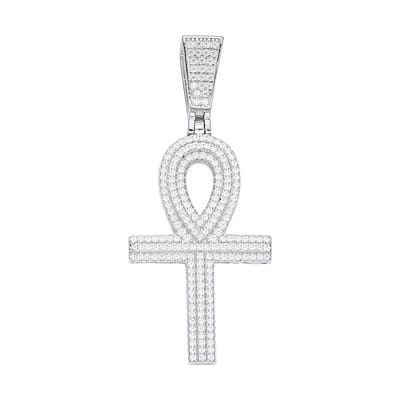 Juwelier Zwartevalk zilveren (gerhodineerd) ankh kruis hanger - 24.319