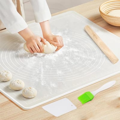 Grote Siliconen Bakmat 70 x 50 cm Antislip Deegmat met 5 mm Hoge Rand Herbruikbaar en Antikleef voor Deeg, Fondant, Macarons en Pizza