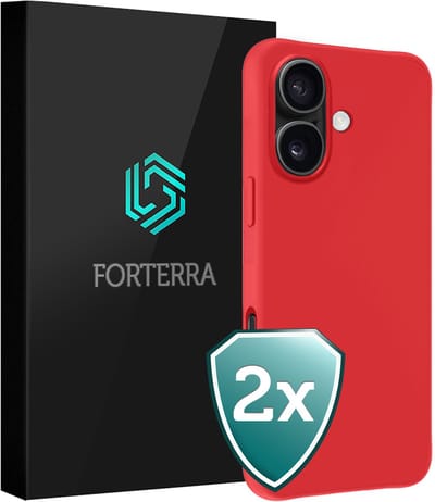 Hoesje 2 Stuks - Geschikt voor Apple iPhone 17 - Sterk & Shockproof - Back Cover - Case Siliconen - Telefoon Hoes - Rood