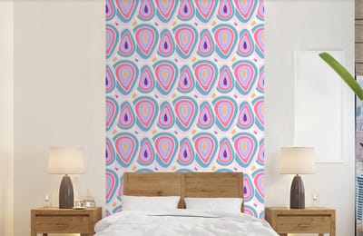 Behang - Fotobehang Patroon - Agaat - Retro - Paars - Breedte 150 cm x hoogte 240 cm