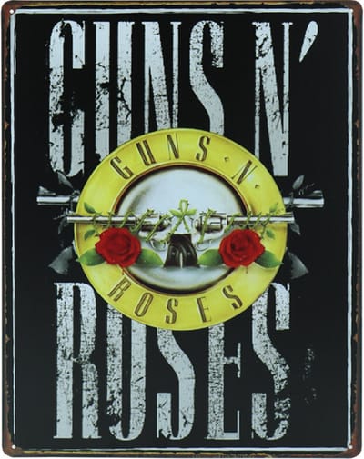 Guns n Roses - 30 x 40cm - Tekstbord - Muurplaat - Wandbord mancave - Metalen wandbord - Metal sign - Mancave - Cave & Garden