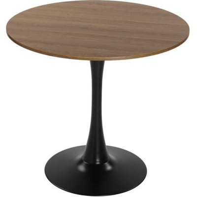 Versa Lia Table à manger pour Cuisine, Terras, Jardin ou Salle à manger, 73 x 80 x 80 cm, Bois, PVC en metaal, Marron en zwart