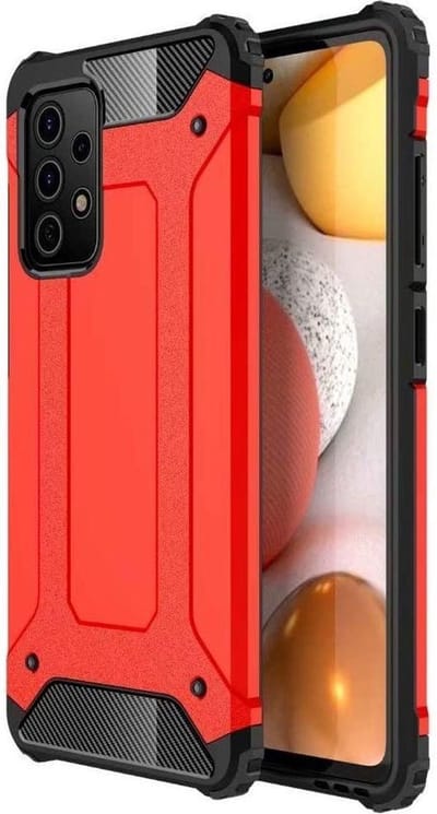 Schokbestendig Heavy Duty Hoesje Geschikt voor: Samsung Galaxy A32 4G Shock Proof Hybride - Back Cover - Dual Layer Armor Case - Extra Stevig - Rood