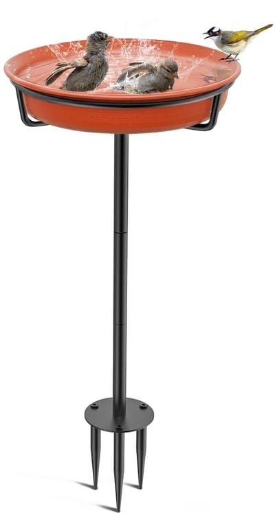 Dailygoods- Vogeldrinkbak Groot - Vogelbad Buiten - Vorstbestendig - Staande Houder - Waterplaats voor Wilde Vogels - Diameter 27 cm