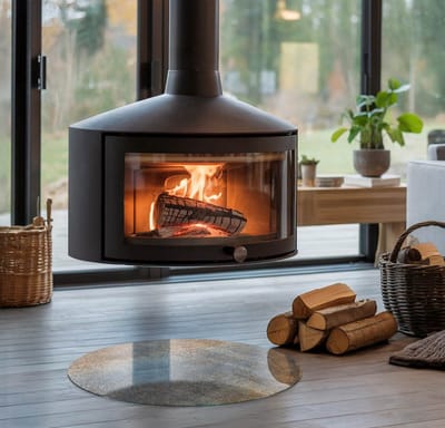 Coloray Vloerplaat Houtkachel - Plaat voor Onder Kachel - 50 cm x 50 cm - Kachel Vloerplaat - Bruin Vloerplaat Kachel - Verwarmingsaccessoires - Vloerplaat Openhaard - Houtkachel Accessoires - Vloerplaat Voor Kachel