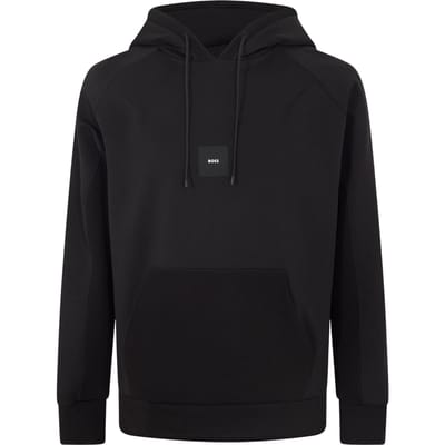 Boss Heren Snoody geribde hoodie (Zwart)