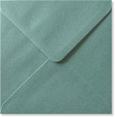 Cards & Crafts 50 Luxe metallic vierkante enveloppen - 14x14 - pacific green - 110grams - 140x140mm