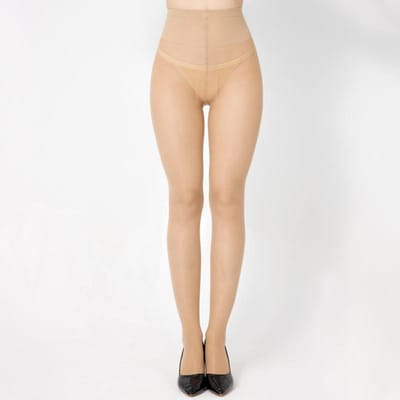Kave 1/2 Paar T-kruis Doorzichtig Panty voor Dames Ultra Dun Verstevigde Teen Hoge Taille Controle Bovenkant Sokken Nylon Kous S-Xl 61-70kg beige