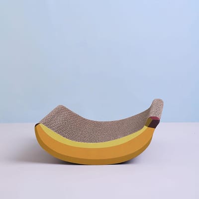 Kattenkrabplank Banaanvorm Schattig Grappig Golfkarton Kat Klauwen Slijpen Krabplank gray