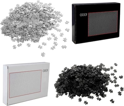 Puzzel Set - Legpuzzel Geduldspel - Ontspannen Tijdverdrijf - Zwart Wit Motief - 1000 Stukjes - Zwart Wit
