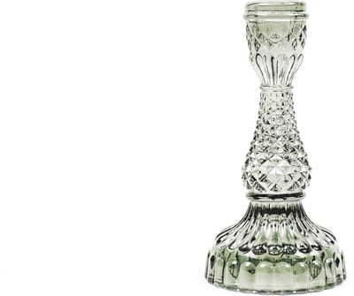 Housevitamin - Glazen kandelaar - Smokey - Glas - 8.5x16cm