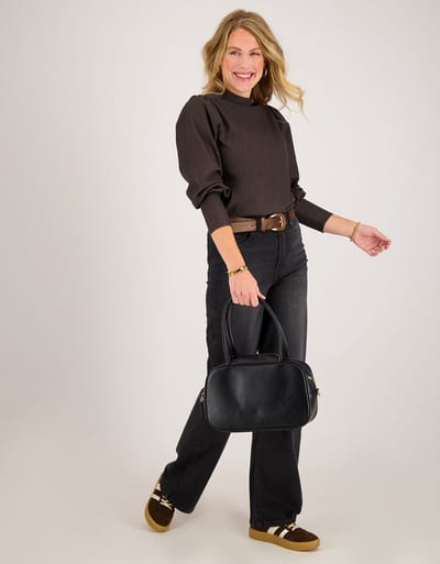 Je m'appelle Dames Broek Straight fit Met stretch - Grijs - Maat XS