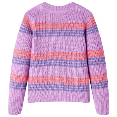 vidaXL - Kindertrui - gebreid - met - strepen - 128 - lila - en - roze