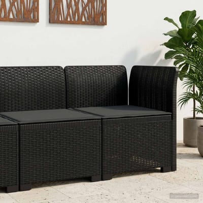 vidaXL - Eén-zits - Tuin - Sofa - met - Kussen - Rieten - Look - PP - Antraciet