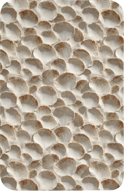WC mat 40x60 cm - Antislip - Schelpen - Waaiervorm - Wit - Toiletmat - Vloermat - Douchemat - Toilet tapijt - Toiletmatten