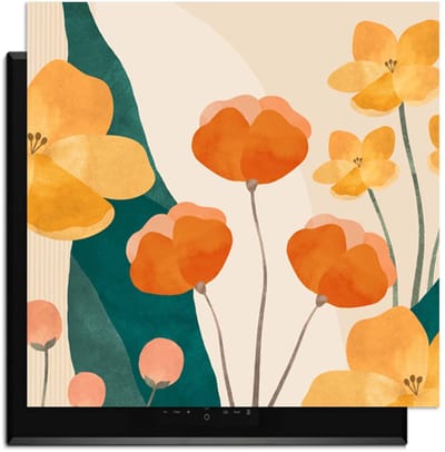 KitchenArt - Sunny Field - Inductie Beschermer - 59x52 cm - Kookplaat Beschermer - Luxe Afdekplaat Inductieplaat - Anti-slip & Oprolbaar - Beschermmat Inductiekookplaat