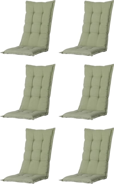 Madison - Tuinkussen - Universeel - Lage Rug - 6 st. - Panama Sage - 105x50cm - Groen - Tuinstoelkussens - Standaardstoel