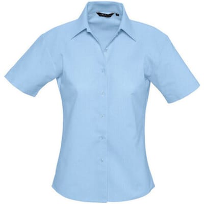Overhemd Sols ELITE - Dames Oxford-shirt met korte mouwen, gemaakt van katoen