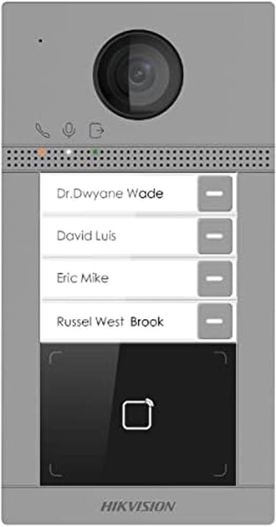 IP Video Intercom met 4 Belknoppen, WiFi Videodeurbel en Kaartlezer