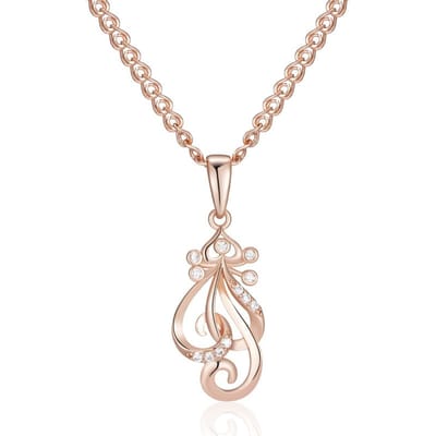 Collier Pendentif Fleur Zircon Naturel Brillant Pour Femmes Mode Couleur Or Rose Ethnique Mariage Mariée Bijoux beige