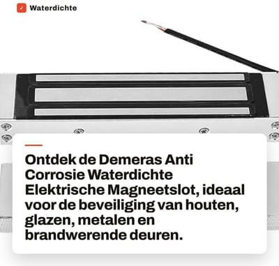 Dailygoods - Waterdichte Elektrische Magneetslot - Anti Corrosie - Toegangscontrole - 180kg - Veiligheidsslot - Geschikt voor binnen en buiten - Zwart