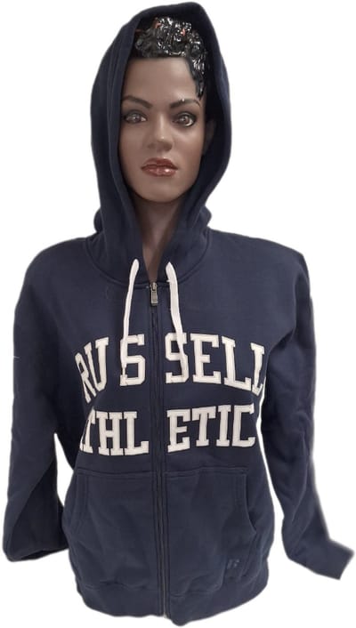 RUSSEL ATHLETIC / HOODY/ LONG ZIPPER / NAVY/ WHITE APLIC-S