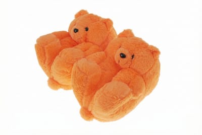 Grappige pantoffels | Beren sloffen | Oranje | One size fits all maat 32 t/m 38 voor Kinderen, Dames en Heren | Beer Pantoffel | Pluche dierenpantoffels | zachte binnenschoenen | Sloffen en Pantoffels maat 32, 33, 34, 35, 36, 37, 38
