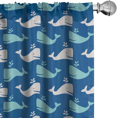 ABAKUHAUS Wandgordijnen – 2x75x225 cm – Mikrofaser – Halverduisterend – Marine/Aqua-Beige