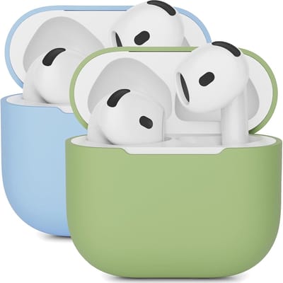 2-Pack Siliconen Beschermhoes voor AirPods 4e Generatie 2024, Schokbestendig en Dun