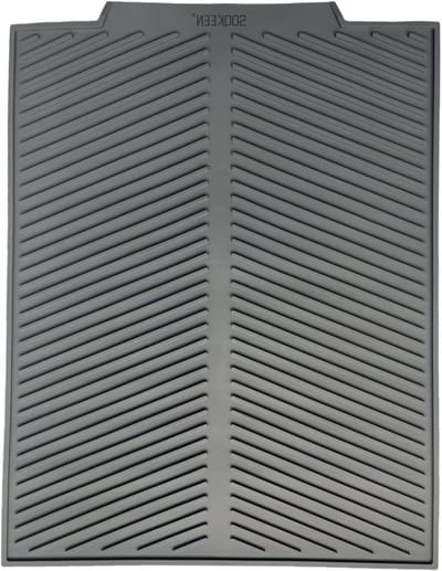 SnelShoppen - Silicone Draining Mat 43x33cm - Donkergrijs, Waterdoorlatend, Antislip, Warmtebestendig, Droogmat voor Keuken en Afwas