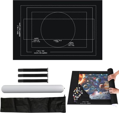 Puzzelmat - Puzzel rol - Puzzels bewaren - Inclusief rol en tas - 66 x 116 cm - Zwart