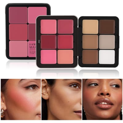 12-kleurig Metalen Blusher Palet, Multifunctioneel Langhoudend Natuurlijk Make-up Effect, Hoge Pigmentatie Concealer Contour Palet Voor Dagelijkse Make-up black