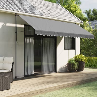 vidaXL - Vervangingsdoek - voor - luifelrok - gestreept - 400 - cm - antracietkleurig