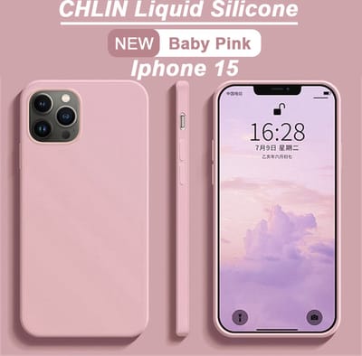 CL CHLIN Siliconen Hoesje voor iPhone 15 – Roze – Zachte Binnenvoering – Verhoogde Randen